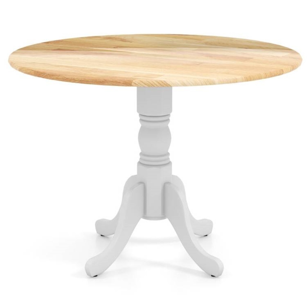 Compact 40-Inch Round Rubber Wood Table for Rustic Kitchen and Dining Room or Families